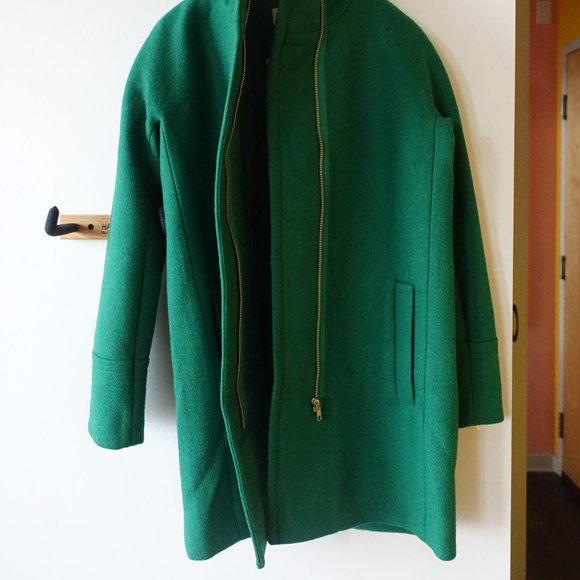J.Crew Factory #AB946 New City Cocoon Coat Alpine Green 0P 0 Petite - Picture 12 of 15